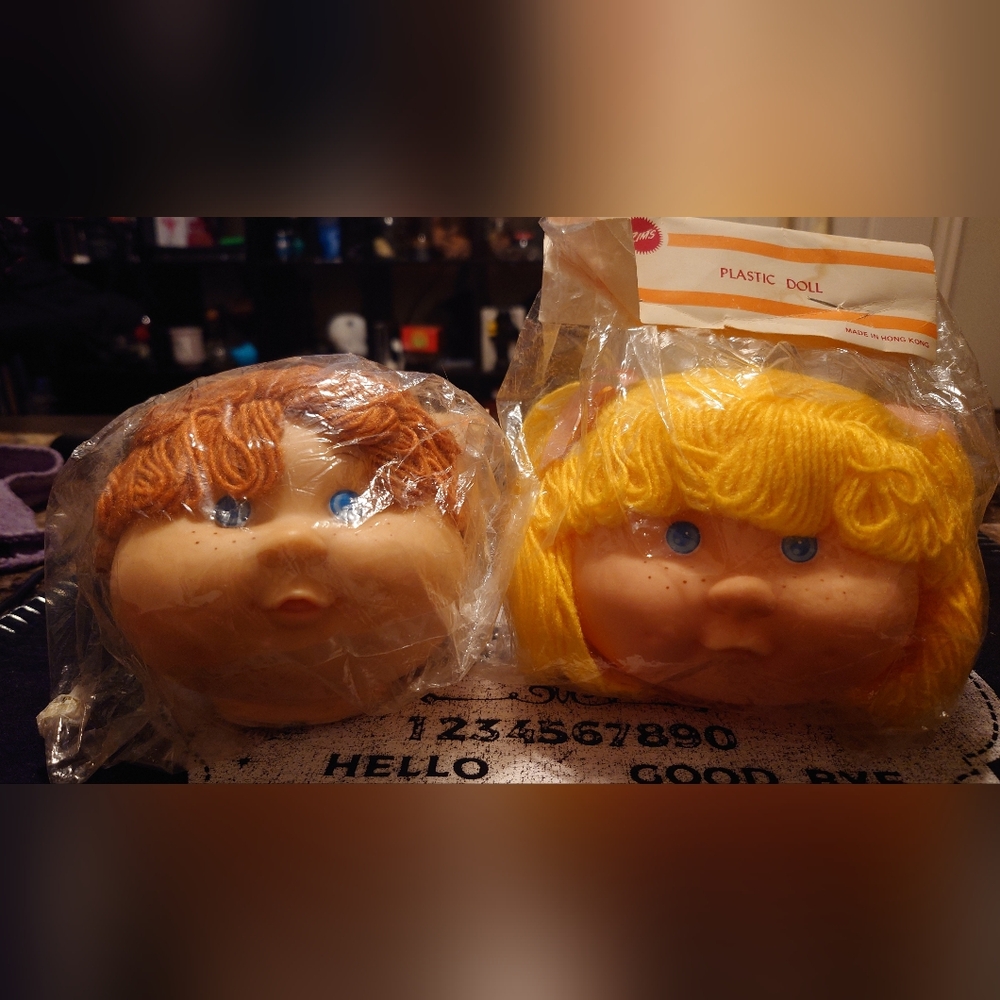 Vintage 1980's Yarn Hair Craft Doll Heads